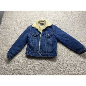 Vintage Umereo Sherpa Lined Denim Trucker Jacket Men's Small Great Condition